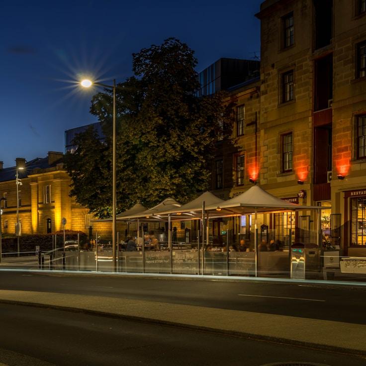 Entertainment zone at night in Italy